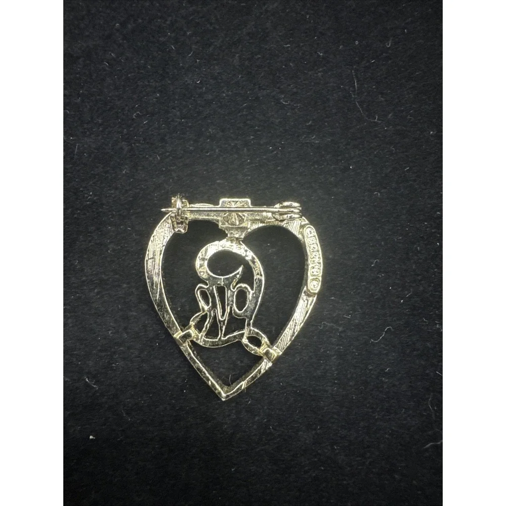 Vintage GERRY's Silver Tone Heart‎ & Love Pattern - Pendant - Brooch - Pin